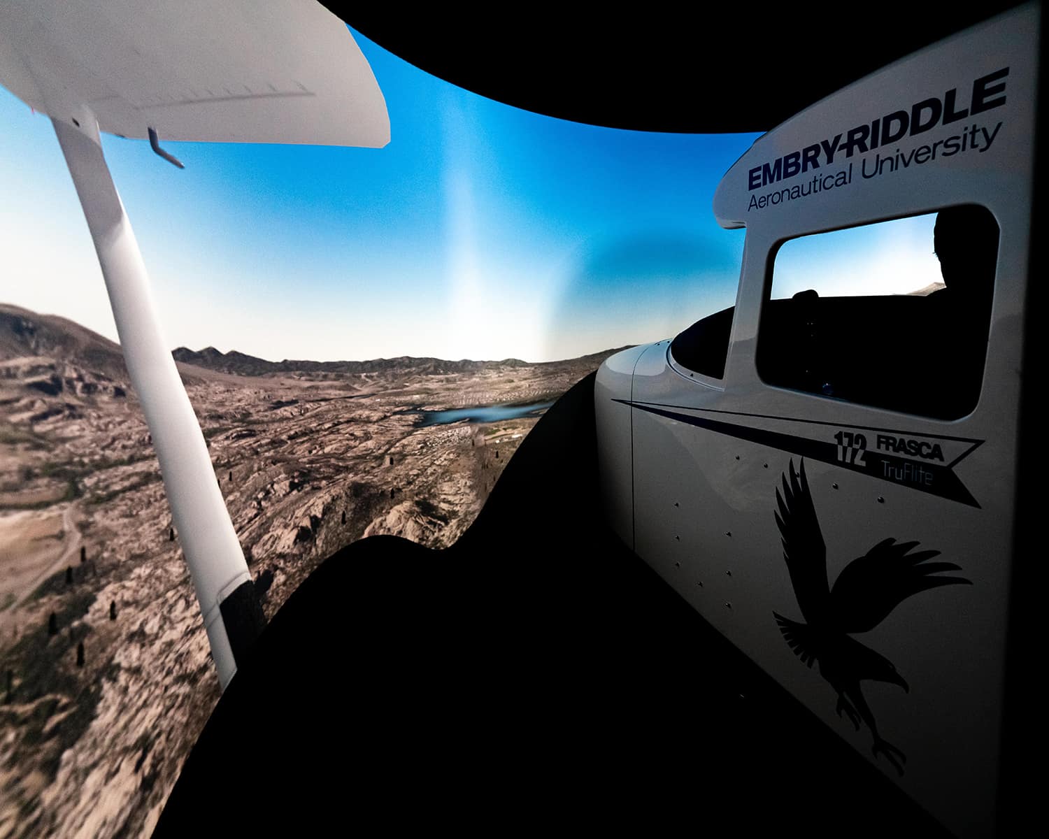 One of Embry-Riddle's FRASCA flight simulators.