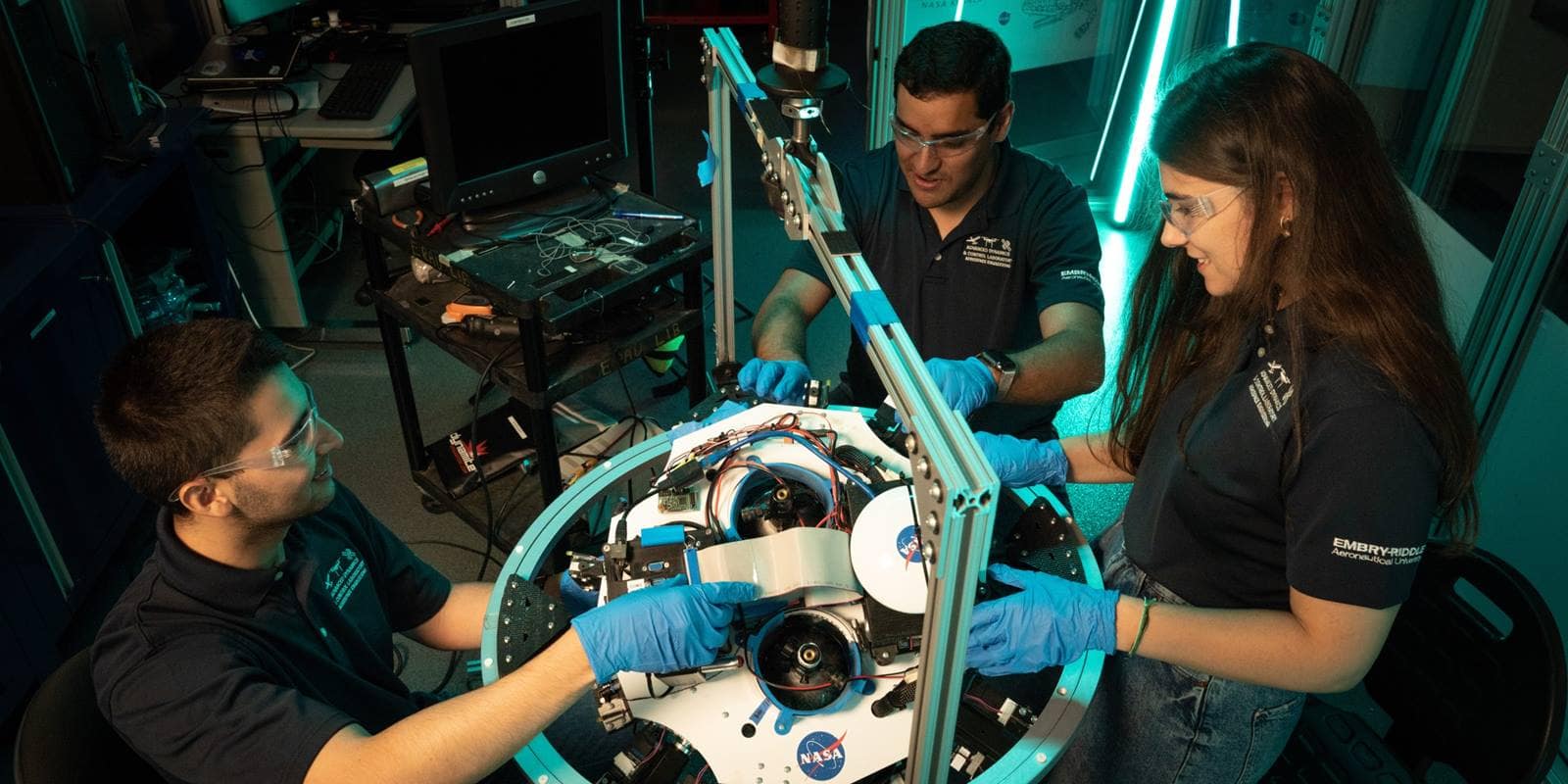 Embry-Riddle student working in the Engineering Physic Propulsion Lab