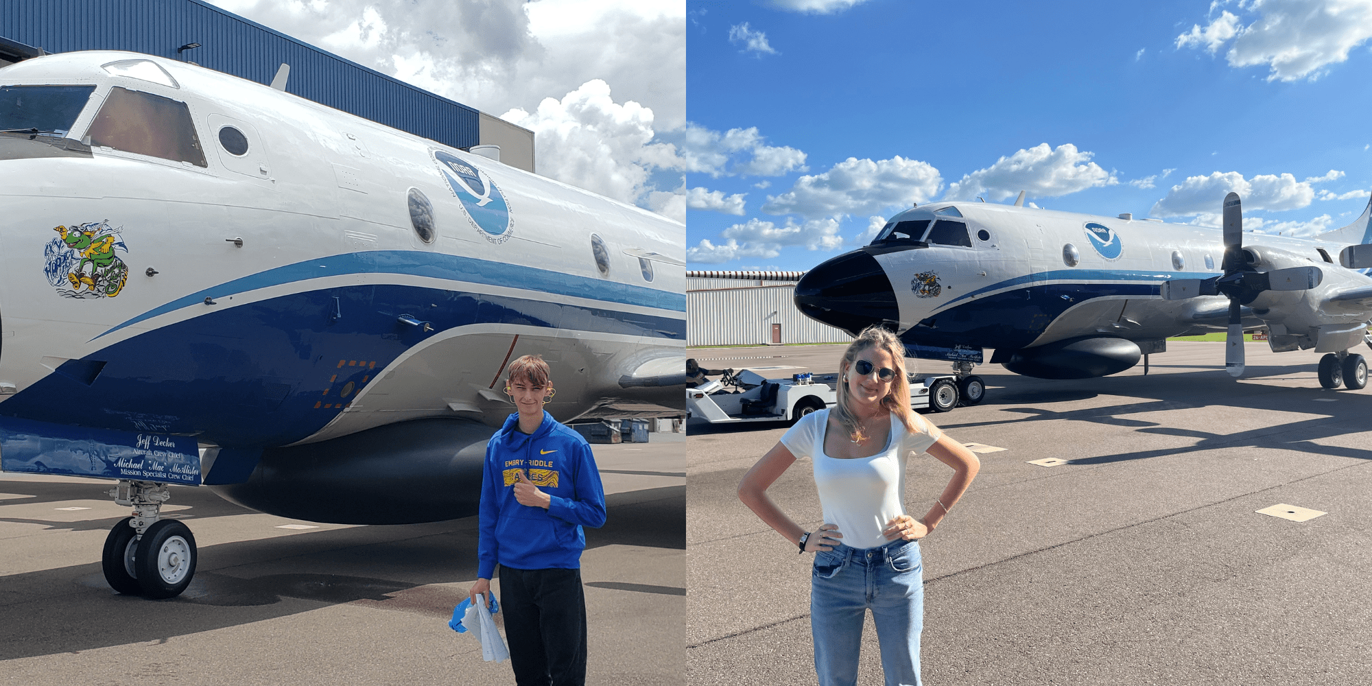 Students had the opportunity to fly on NOAA’s WP-3D Orion aircraft this summer.