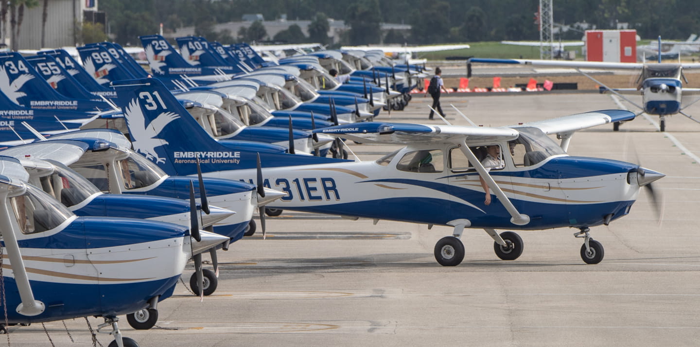 Daytona Beach flightline with planes
