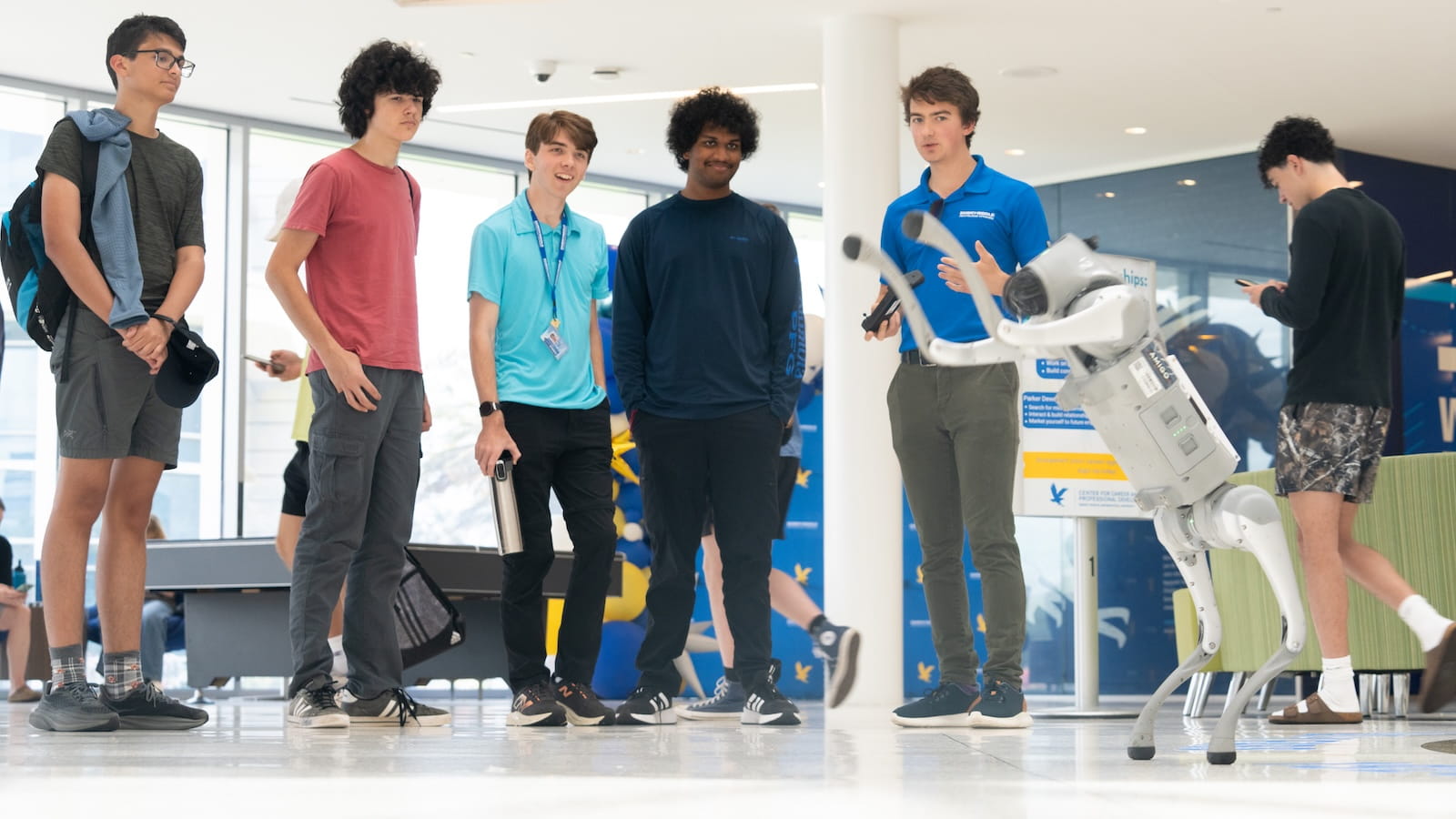 Students and robodog
