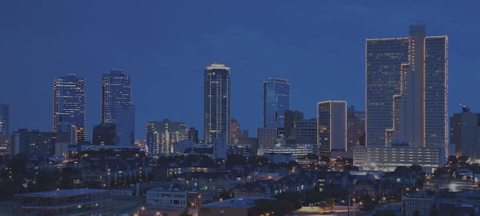 Skyline of Dallas-Fort Worth.