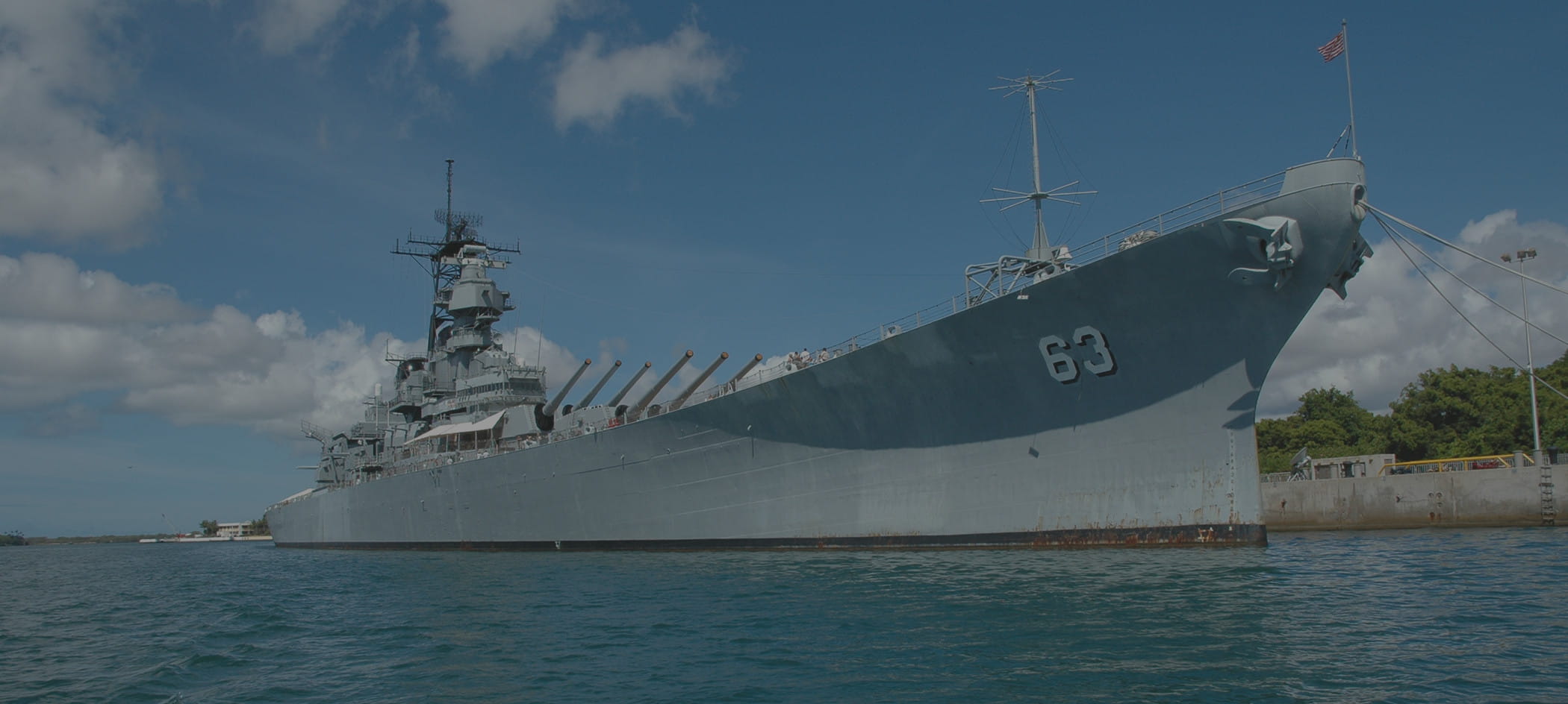 Military ship in ocean.