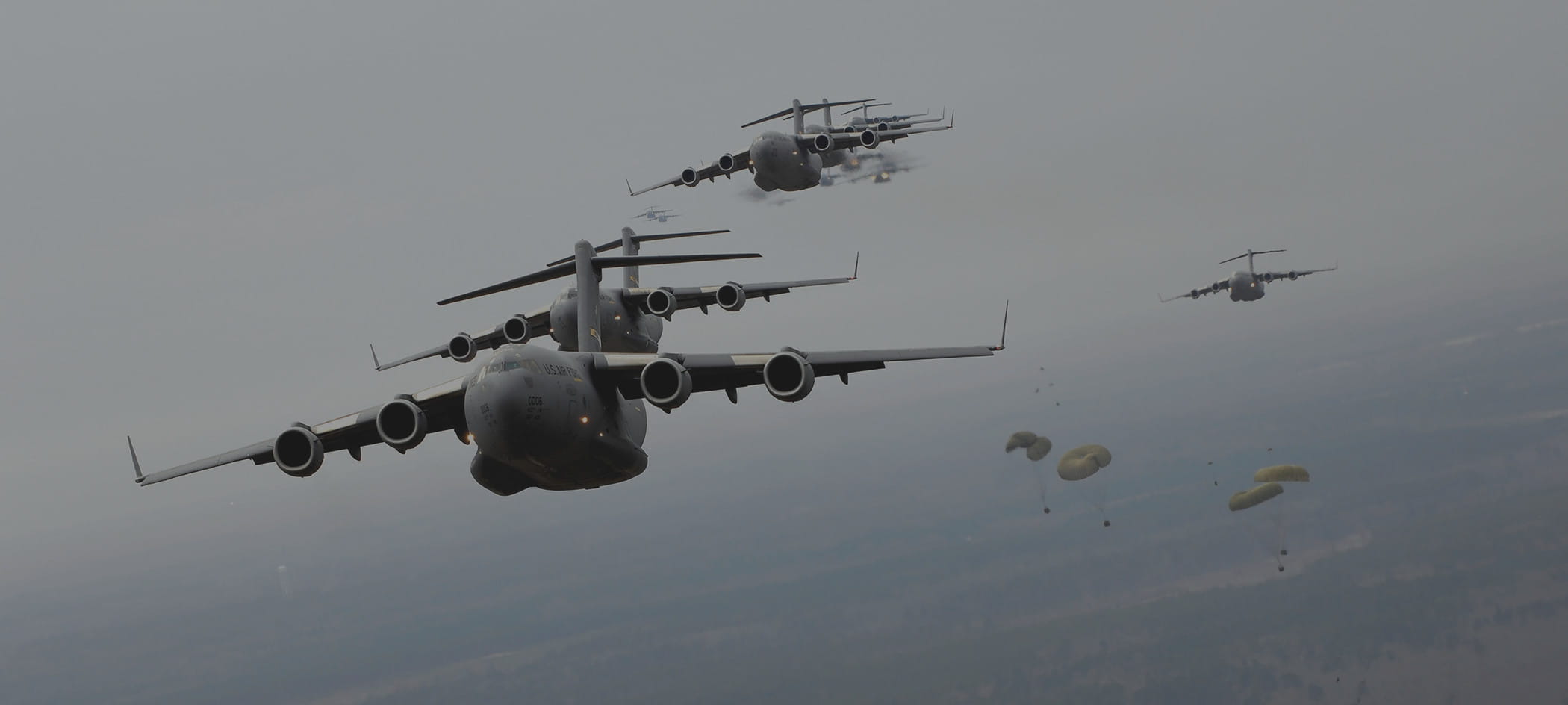 Military planes flying.