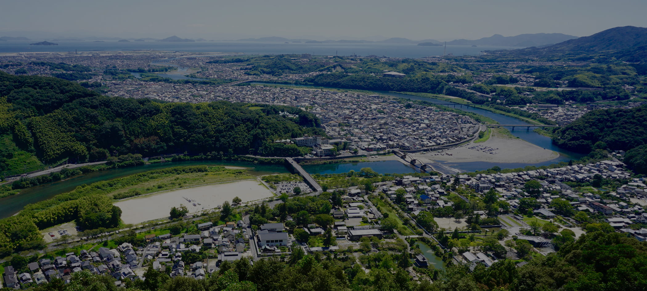 Overhead image of Japanese city.
