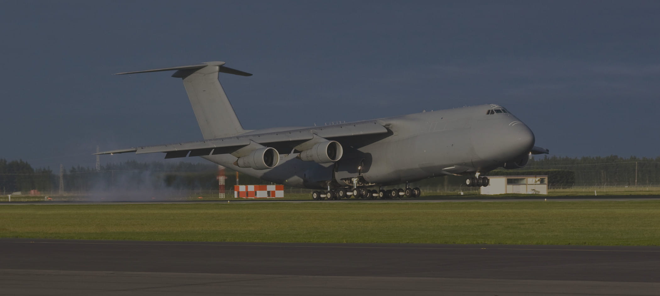 Cargo plane on runway.