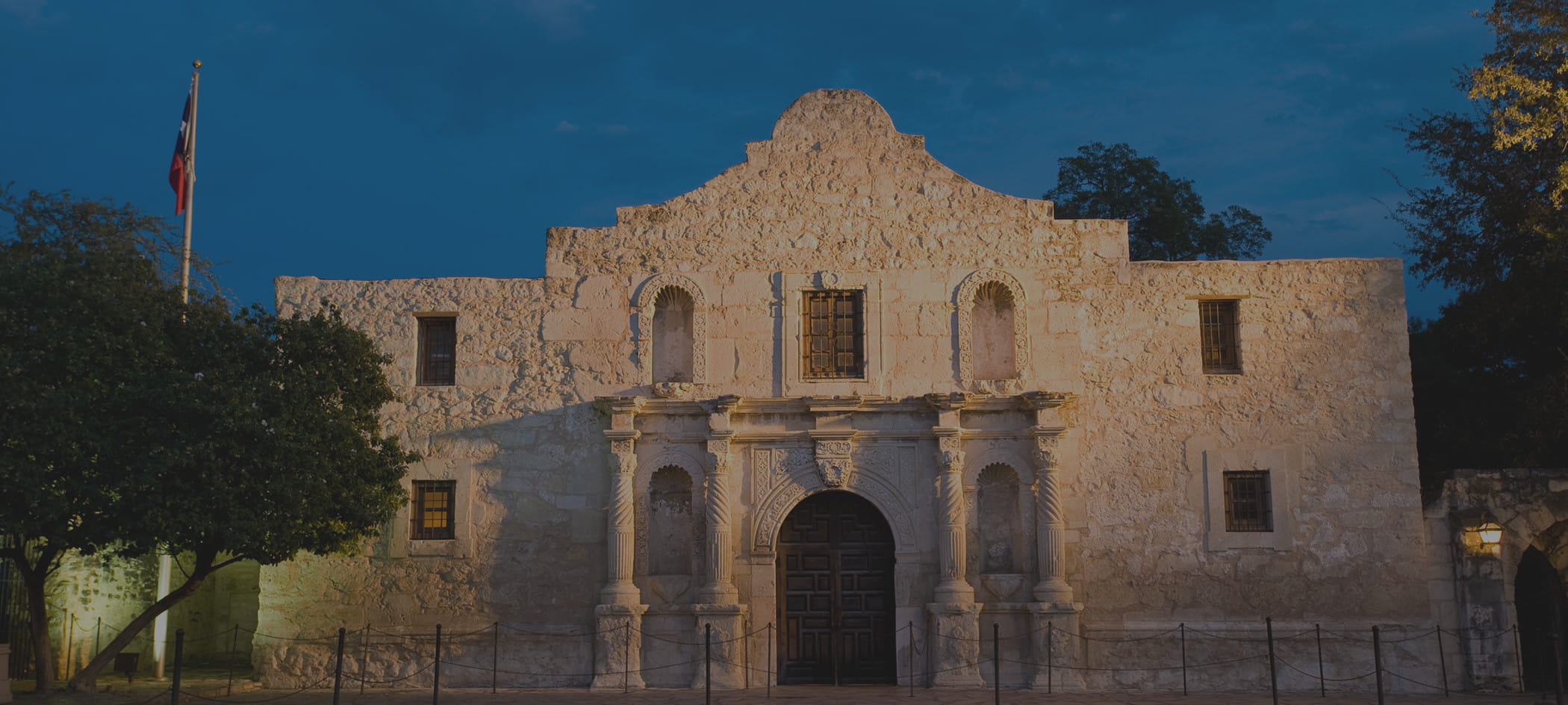 The front of the Alamo.