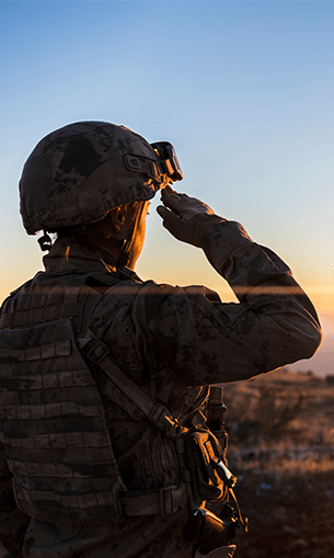 Military personnel saluting