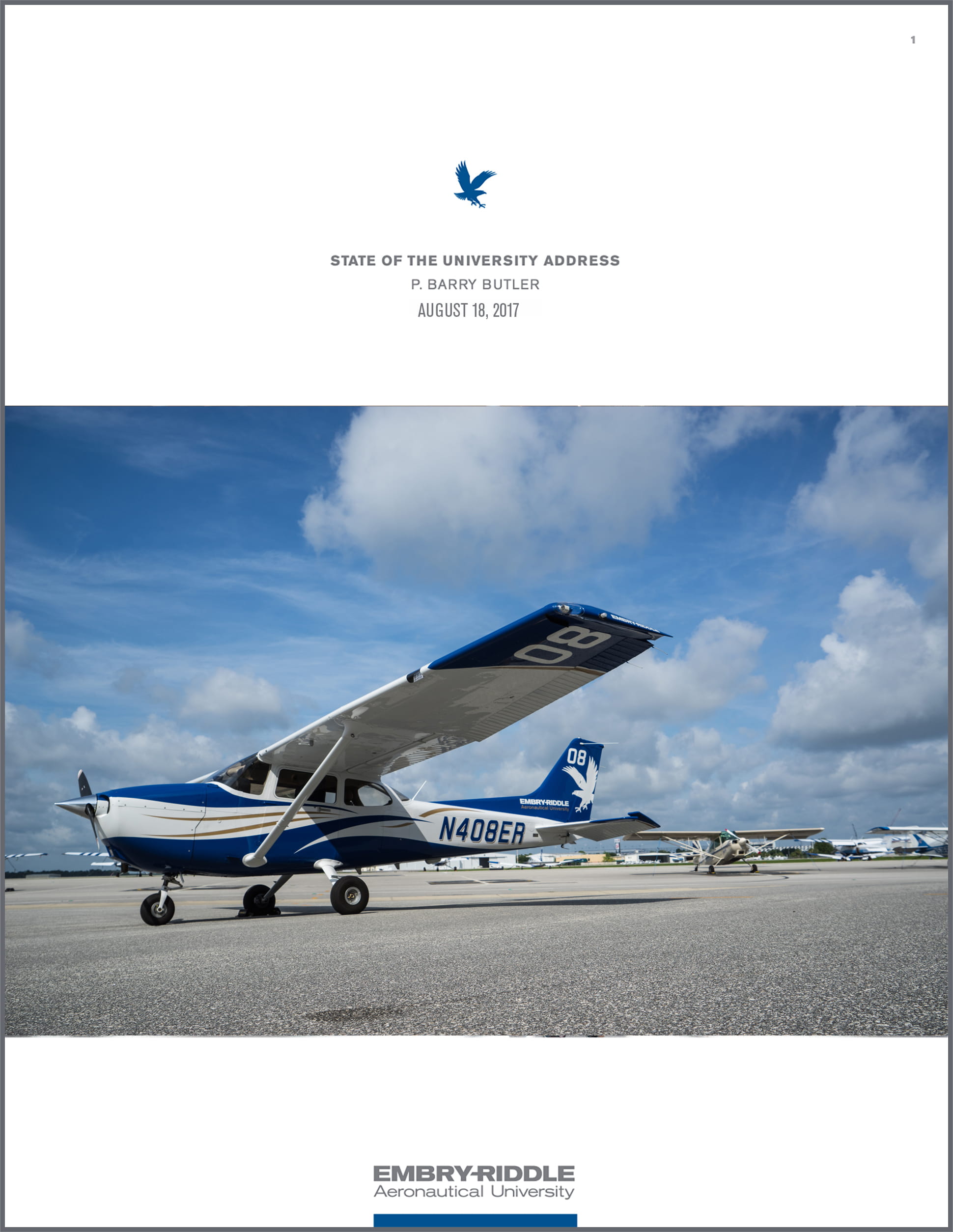 2017 State of the University program cover