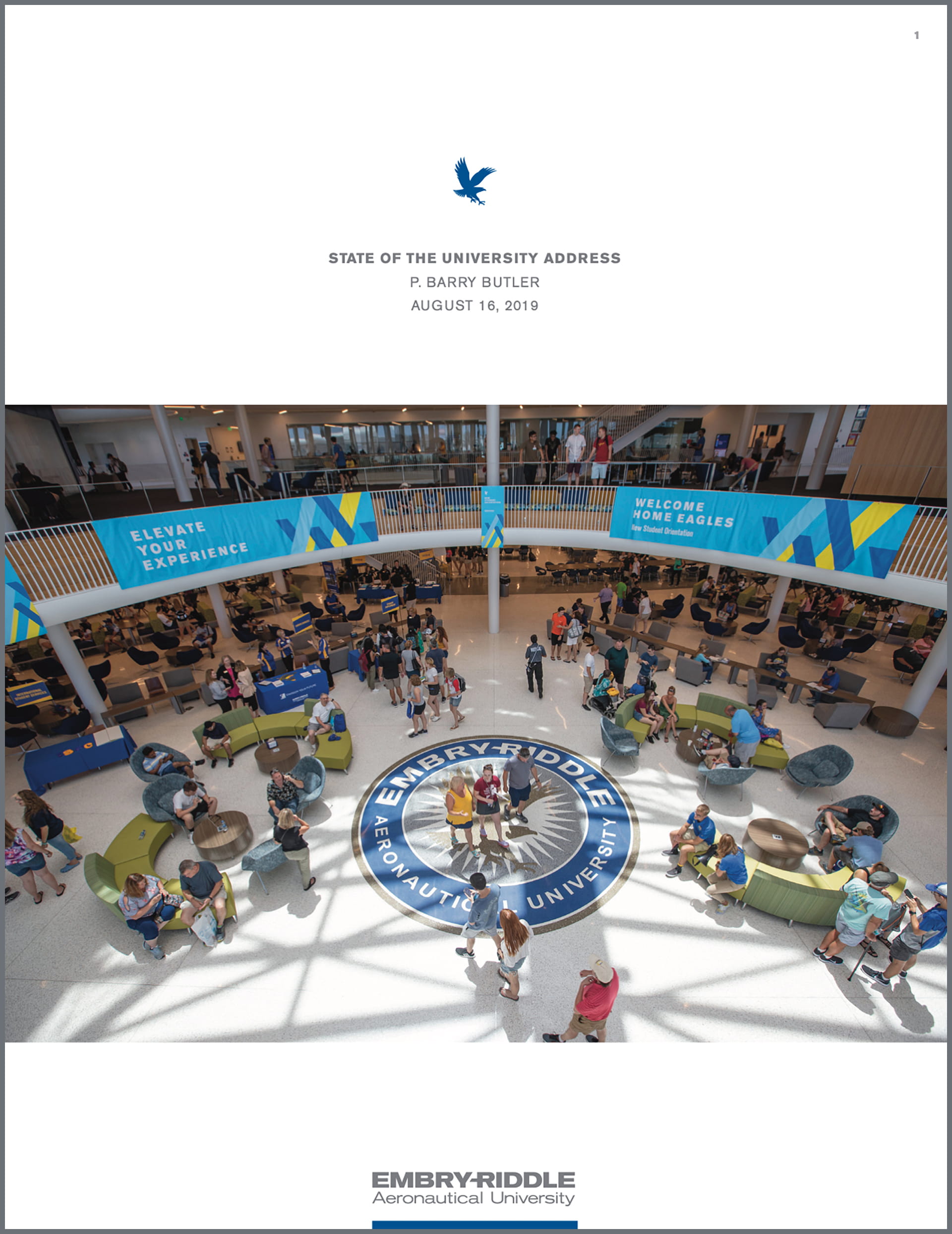 2019 State of the University program cover