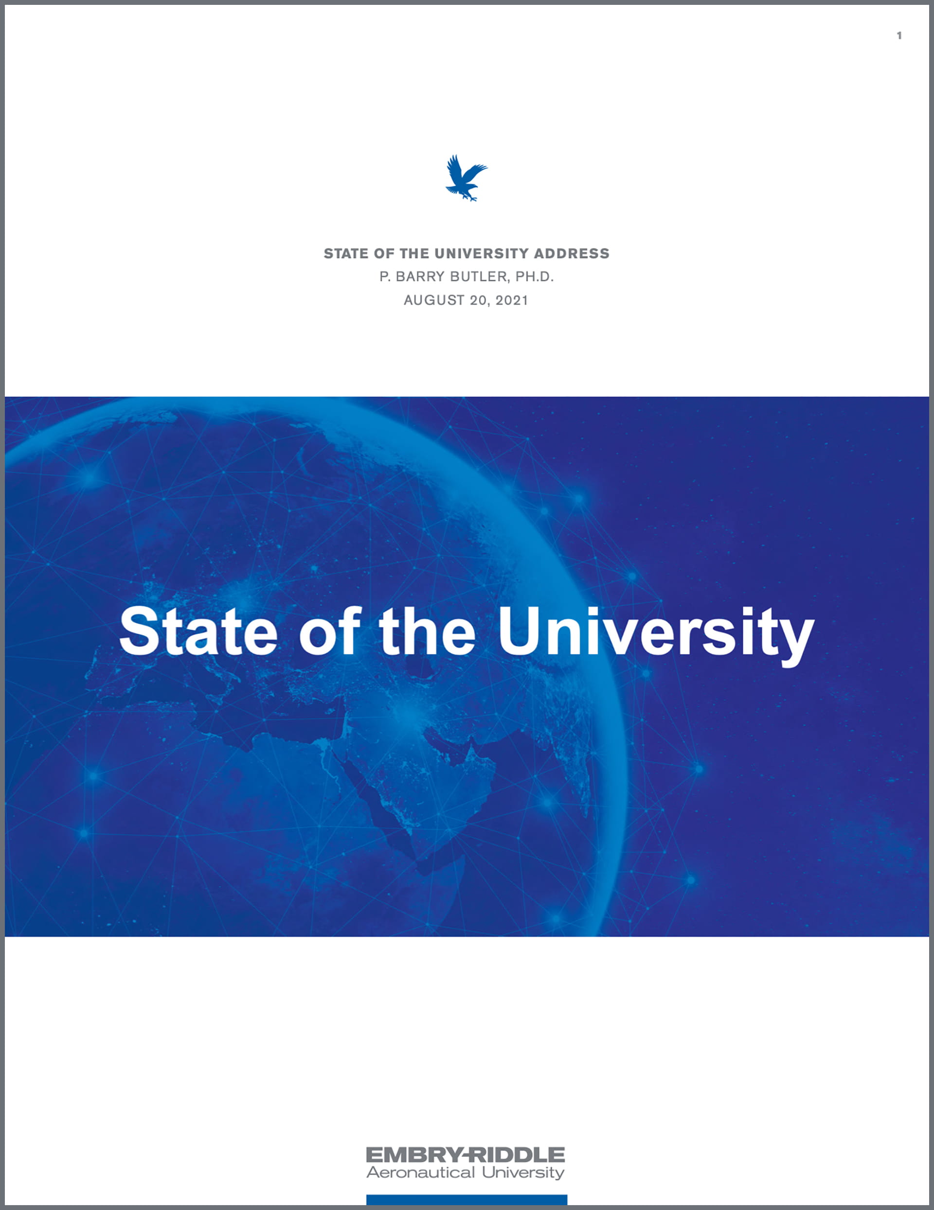 2021 State of the University program cover