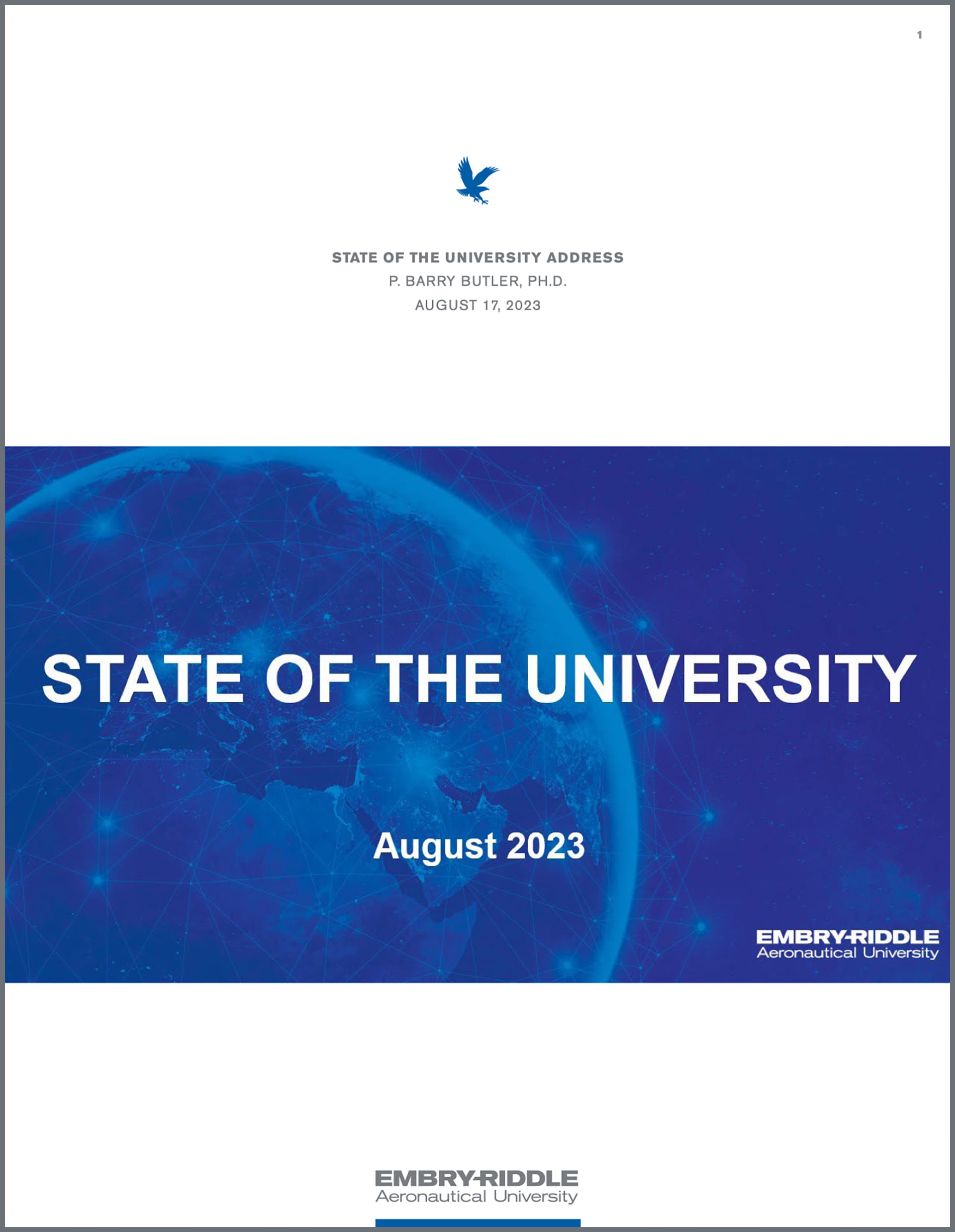 2023 State of the University program cover