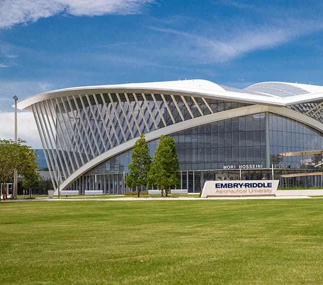 Exterior of Mori Hosseini Student Union in Daytona Beach, Florida
