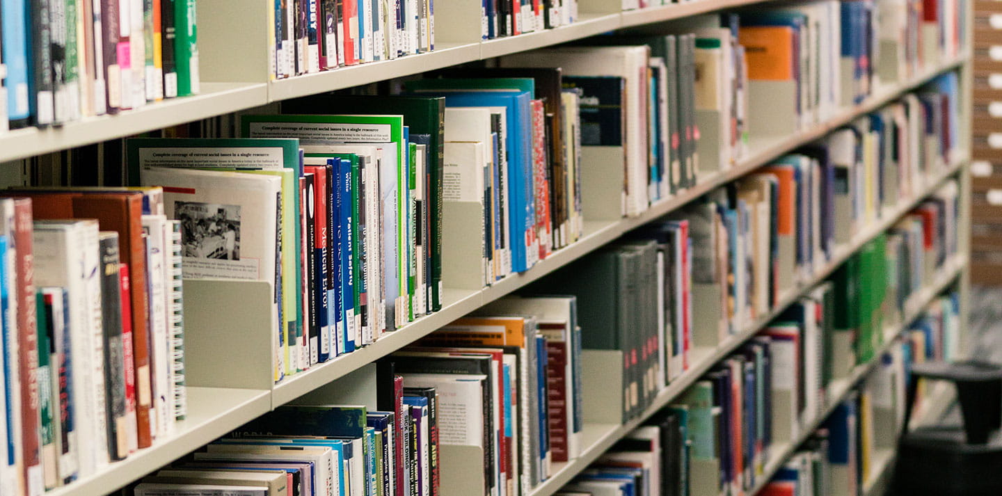 Books on shelves