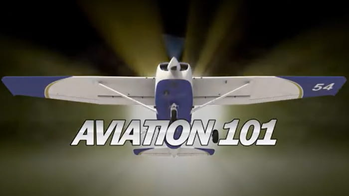 Aviation 101 logo a plane graphic