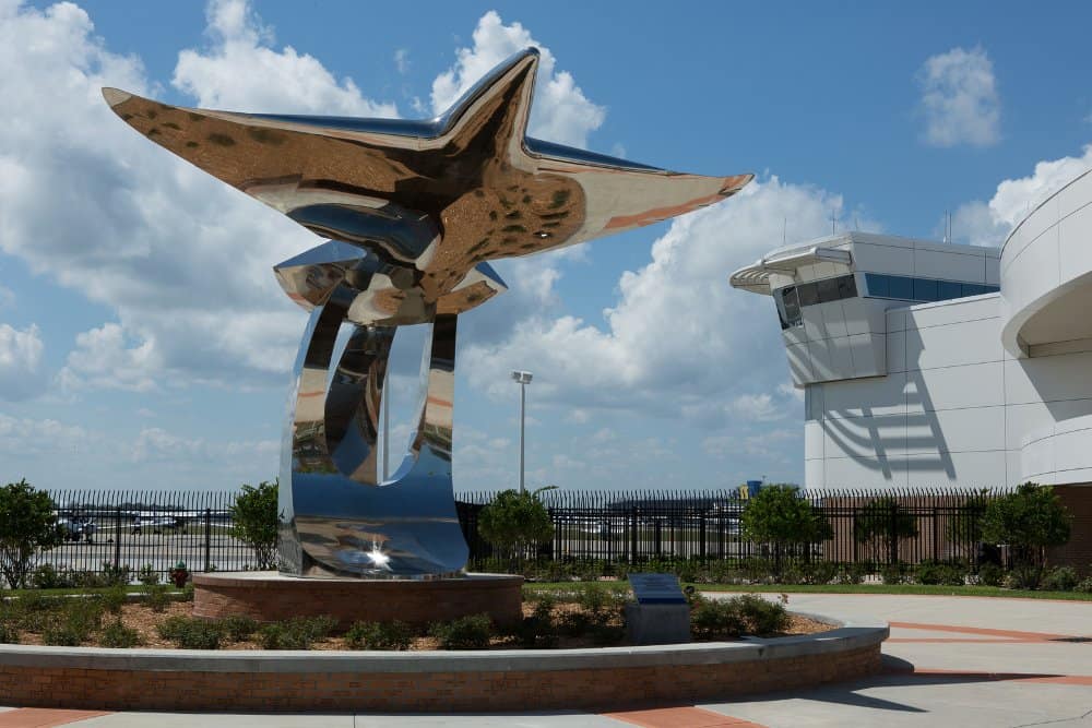 Plane statue at Embry-Riddle's College of Aviation in Daytona Beach, Florida