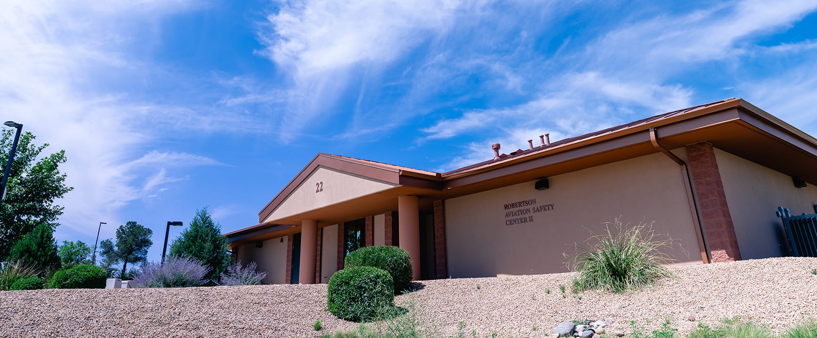 Exterior of the Robertson Aviation Safety Center in Prescott, Arizona
