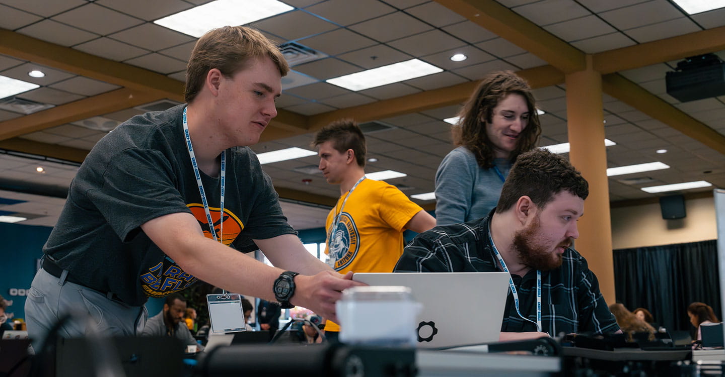 Students at a cyber competition