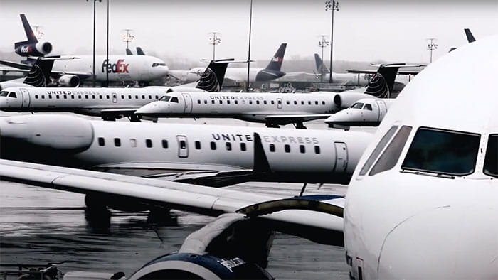 Airplanes on the tarmac