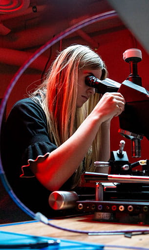 Student working in the WiDE Lab