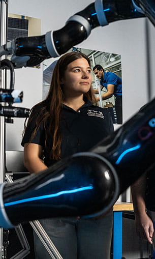 Student in the Advanced Dynamics Lab