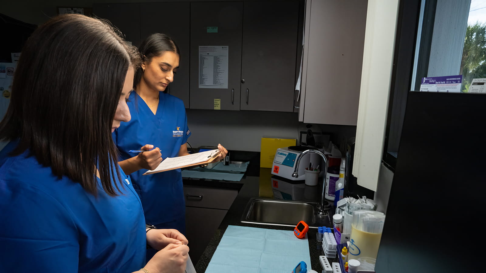 Embry-Riddle students run tests in a medical facility