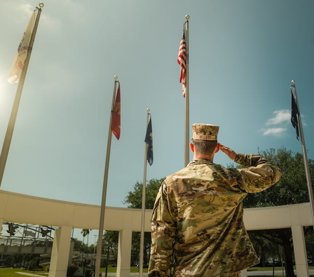 Military student and flag