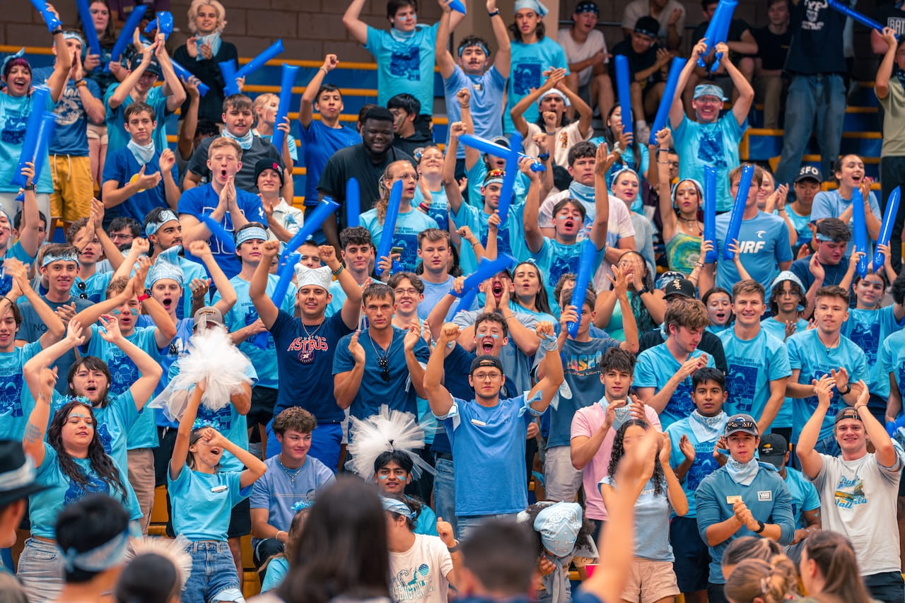 Students cheering