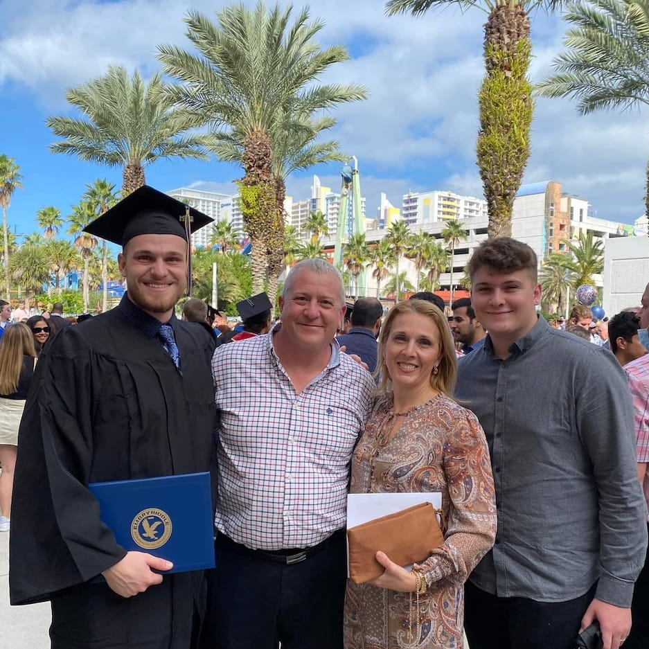 family at graduation