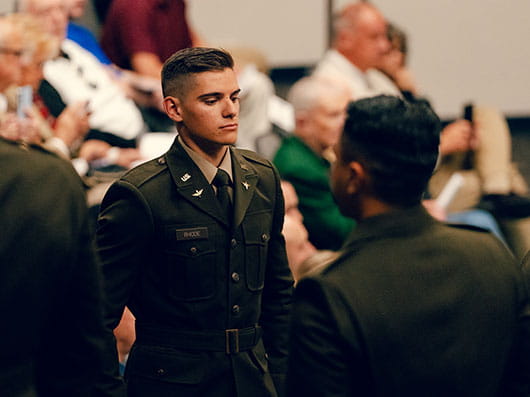 A recruit at Army Commissioning