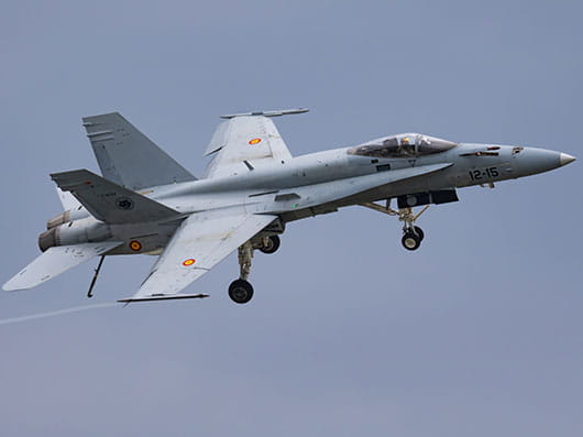 A military fighter jet plane