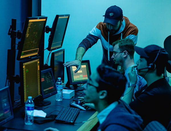 Students participate in an Air Traffic Control simulation