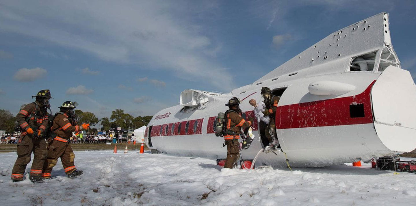 Firefighters respond during a Disaster Response Exercise