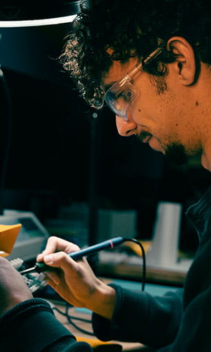 Student working in the Engineering Physics Propulsion Lab