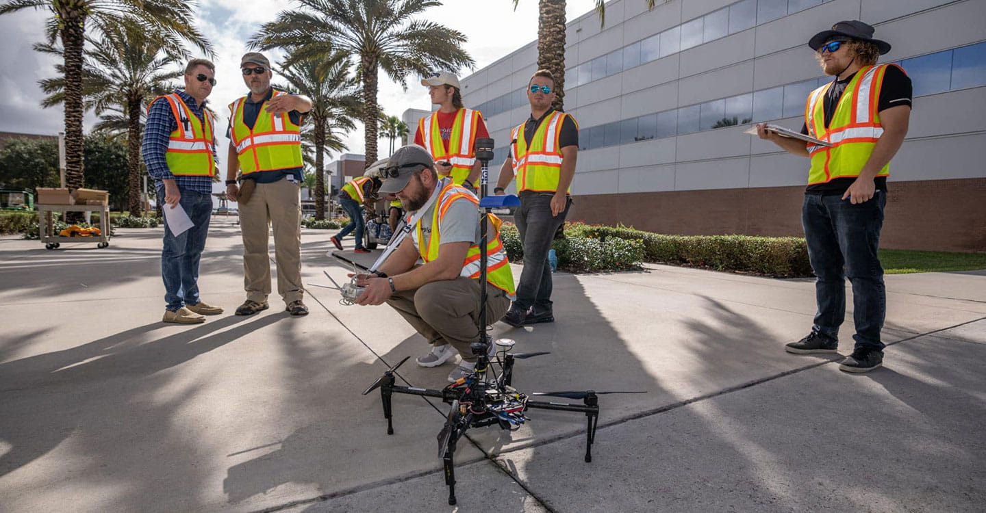 Students and faculty prepare to fly an uncrewed system to collect weather data at Embry‑Riddle