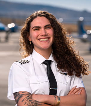 Female pilot on the flightline.