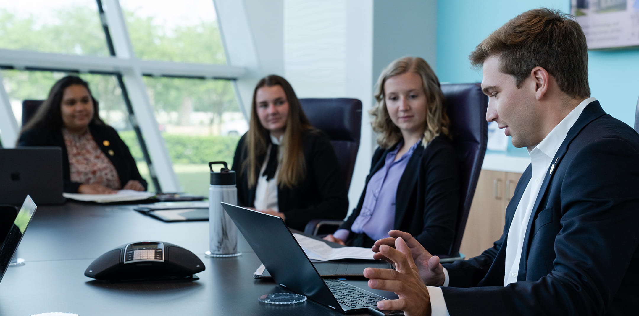 Young entrepreneurs collaborate at the Micaplex, the cornerstone building of the Embry-Riddle Aeronautical University's Research Park.