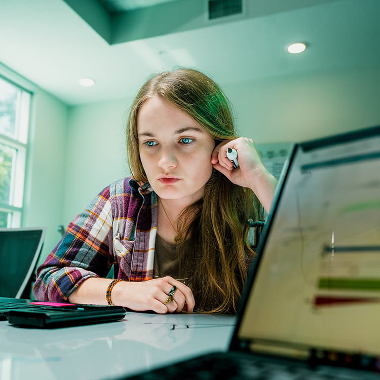A student in the lab