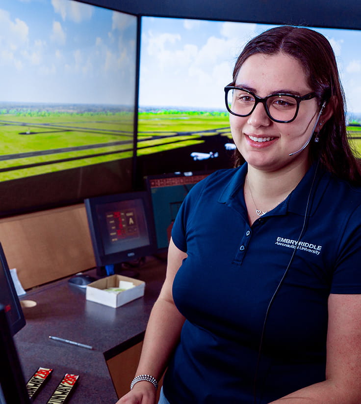 Student in the ATC tower
