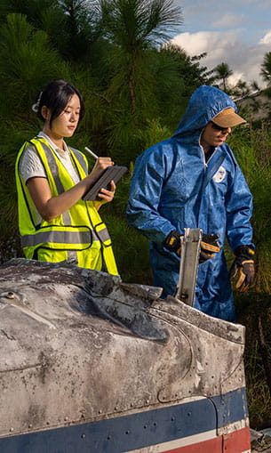 Students working in the Crash Lab