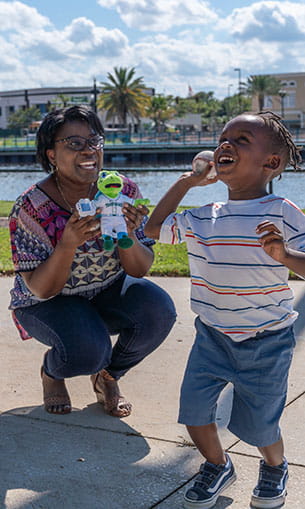 Sharona Brown with her grandson