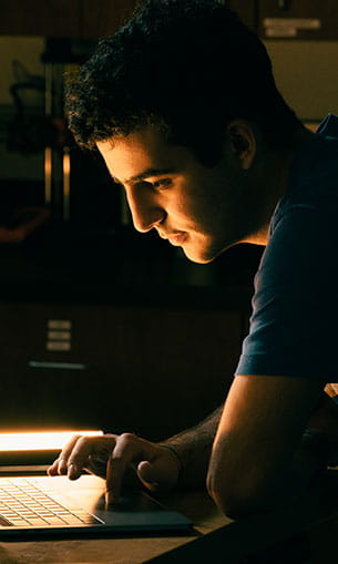 Student working in the Engineering Physics Propulsion Lab