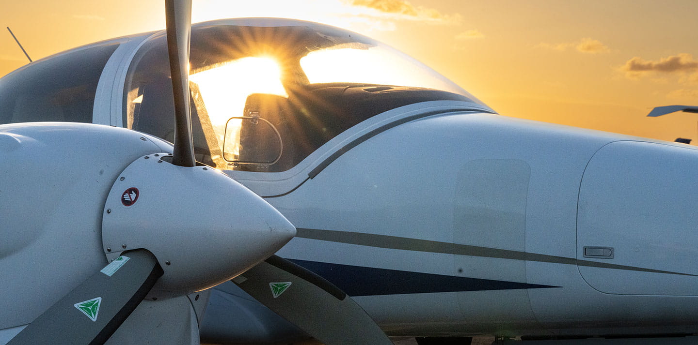 Closeup of a plane