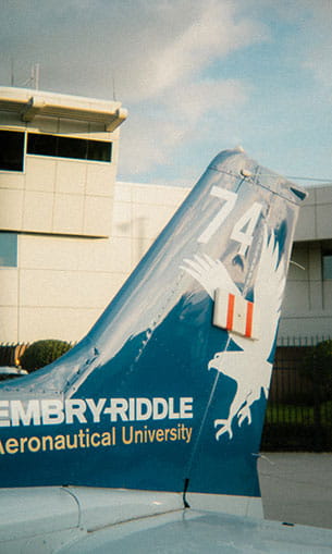Closeup of a plane's tail