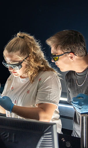 Students working in the STEM Lab
