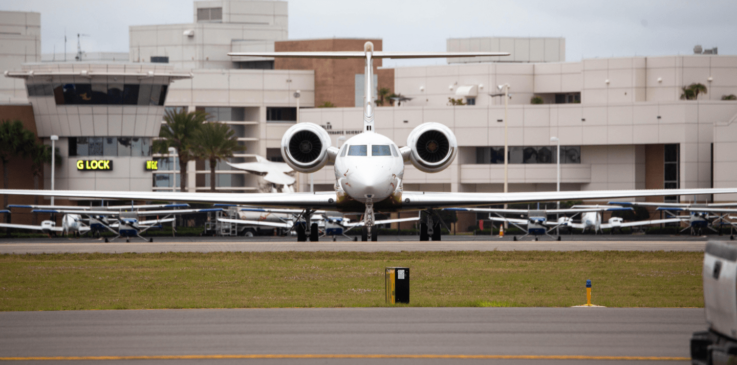 Plane on the Daytona Beach Campus' flight line.