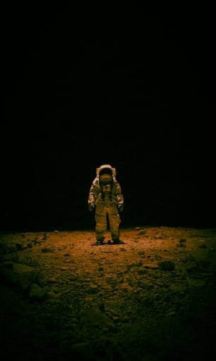 Space suit on moon