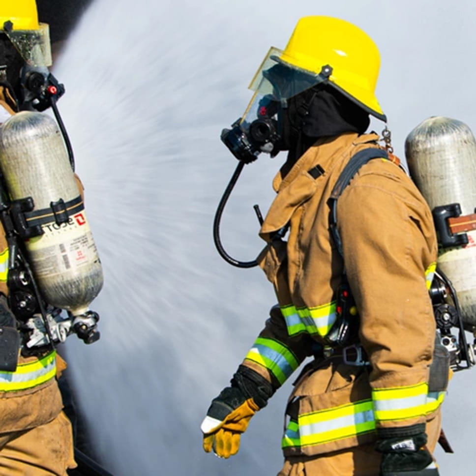 Aircraft rescue and firefighting Marines spray a fire during aircraft rescue firefighting training on MCAS Iwakuni