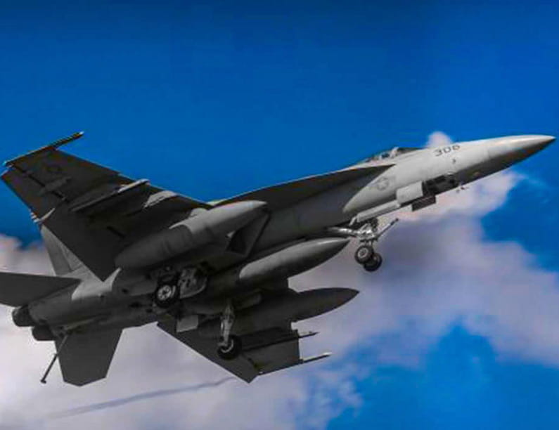A military fighter jet plane