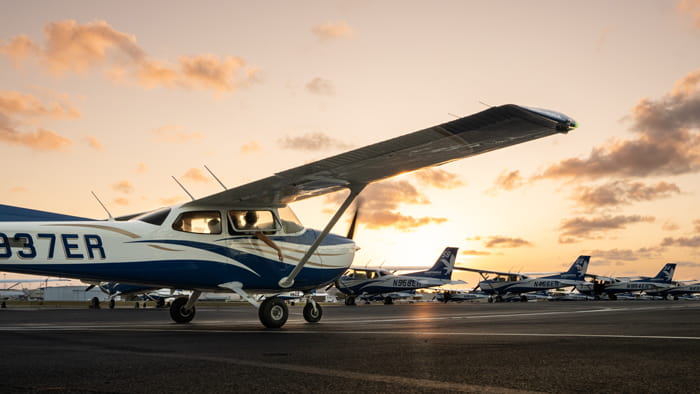 Planes sits on tarmac